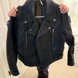 Free People Black Leather Jacket